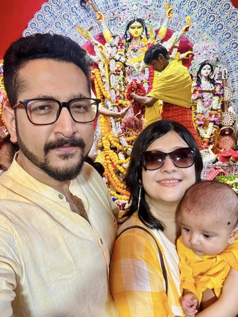 Father Parambrata Chatterjee, wife Piya Chakraborty and son Nishad