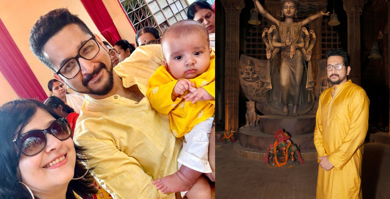 Father Parambrata Chatterjee with his family: Durga puja 2025