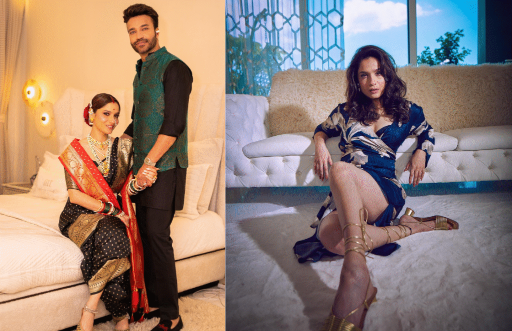 Vicky Jain with his wife Aankita Lokhaande