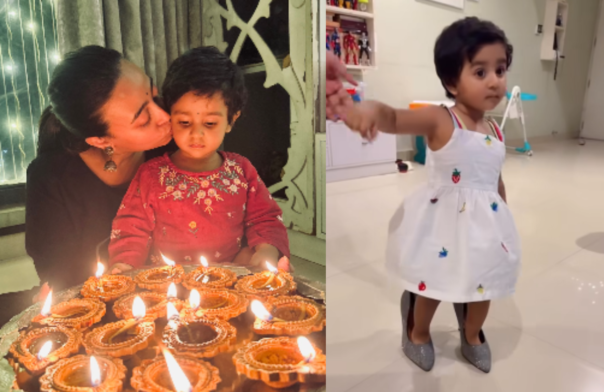 Baby Yalini Diwali celebration : Raj Chakraborty’s daughter Yalini : Subhashree Ganguly’s daughter